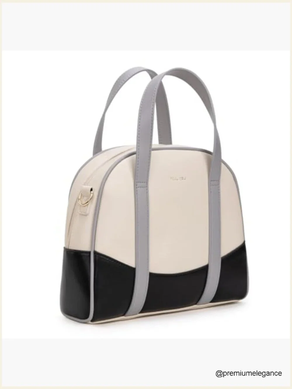 Bowling Purse Dome Satchel Bag with Crossbody Strap
